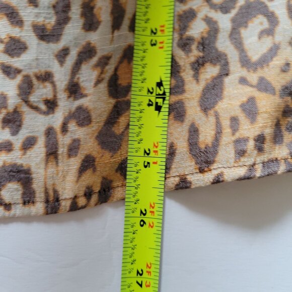 Leopard Print Christopher & Banks Womens Blouse Short Sleeve Small Lightweight S - Picture 8 of 8